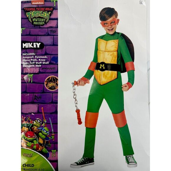 Spirit Halloween Costume‎ MICHELANGELO Teenage Mutant Ninja Turtles Child Medium - Picture 3 of 3